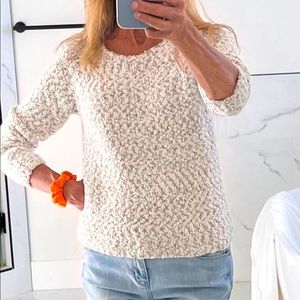 Buffalo David Britton Blue & White Eyelash Nubby Sweater Sz S